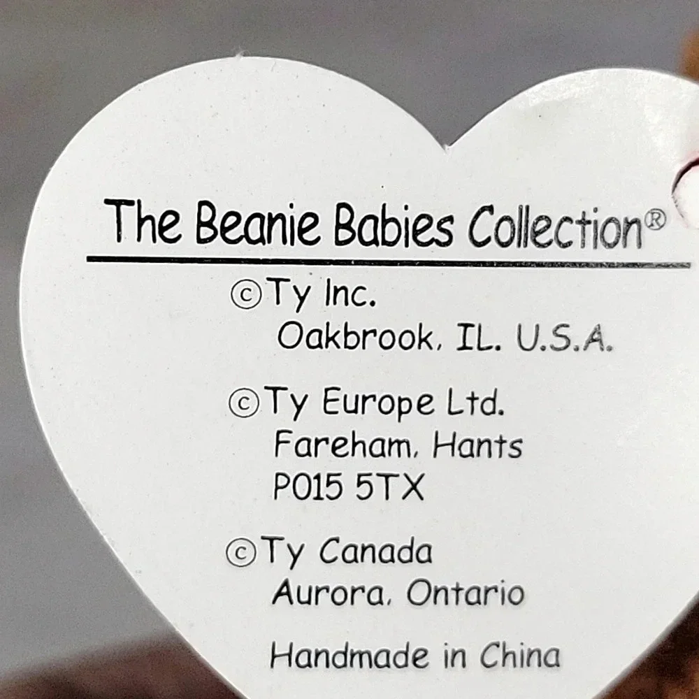 RARE RETIRED TY BEANIE BABY 'CURLY' THE BEAR WITH MANY ERRORS RARE Vinta…
